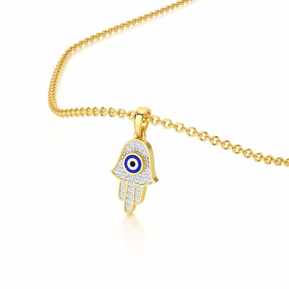 Protective Gaze Silver Pendant - Yellow Gold - Image 2