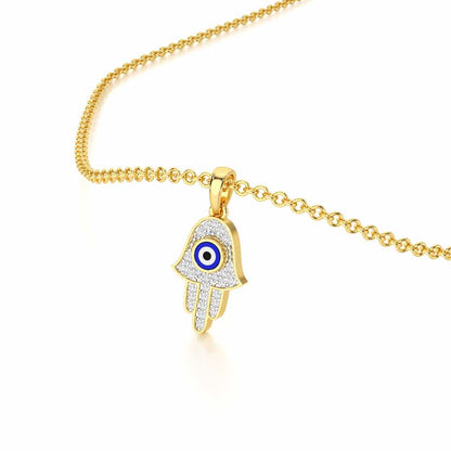 Protective Gaze Silver Pendant - Yellow Gold - Image 2