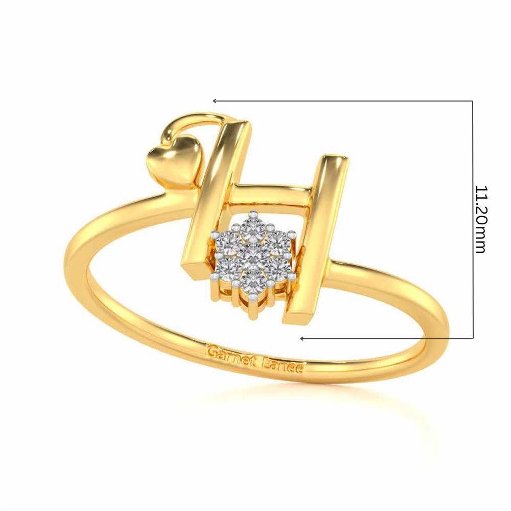 Flora H Silver Ring - Yellow Gold - Image 5