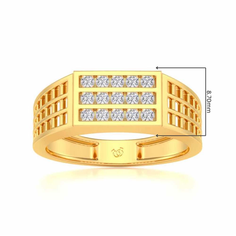 Visiona Silver Ring For Men - Yellow Gold - Image 5