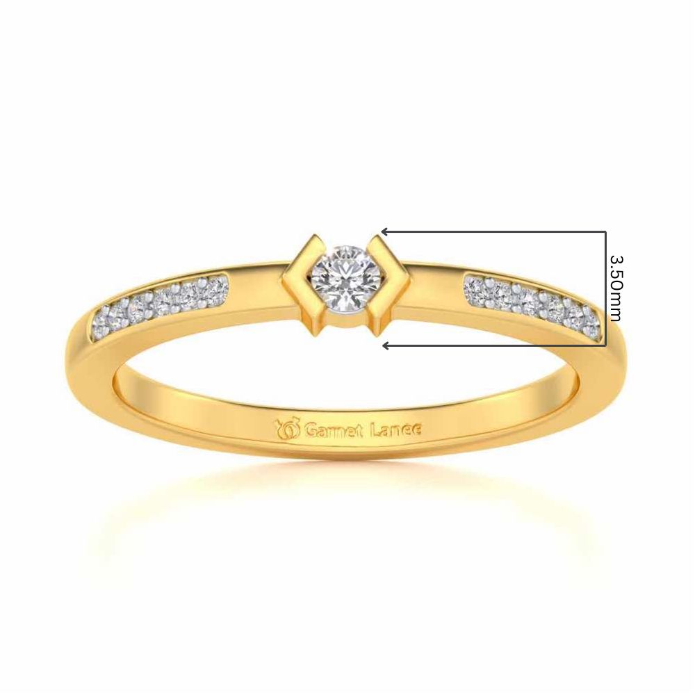 Blissed Solitaire Silver Ring - Yellow Gold - Image 5