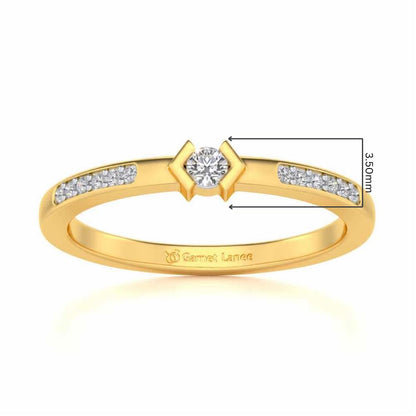 Blissed Solitaire Silver Ring - Yellow Gold - Image 5