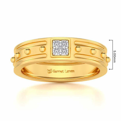 Floral Silver Band Ring - Yellow Gold - Image 5