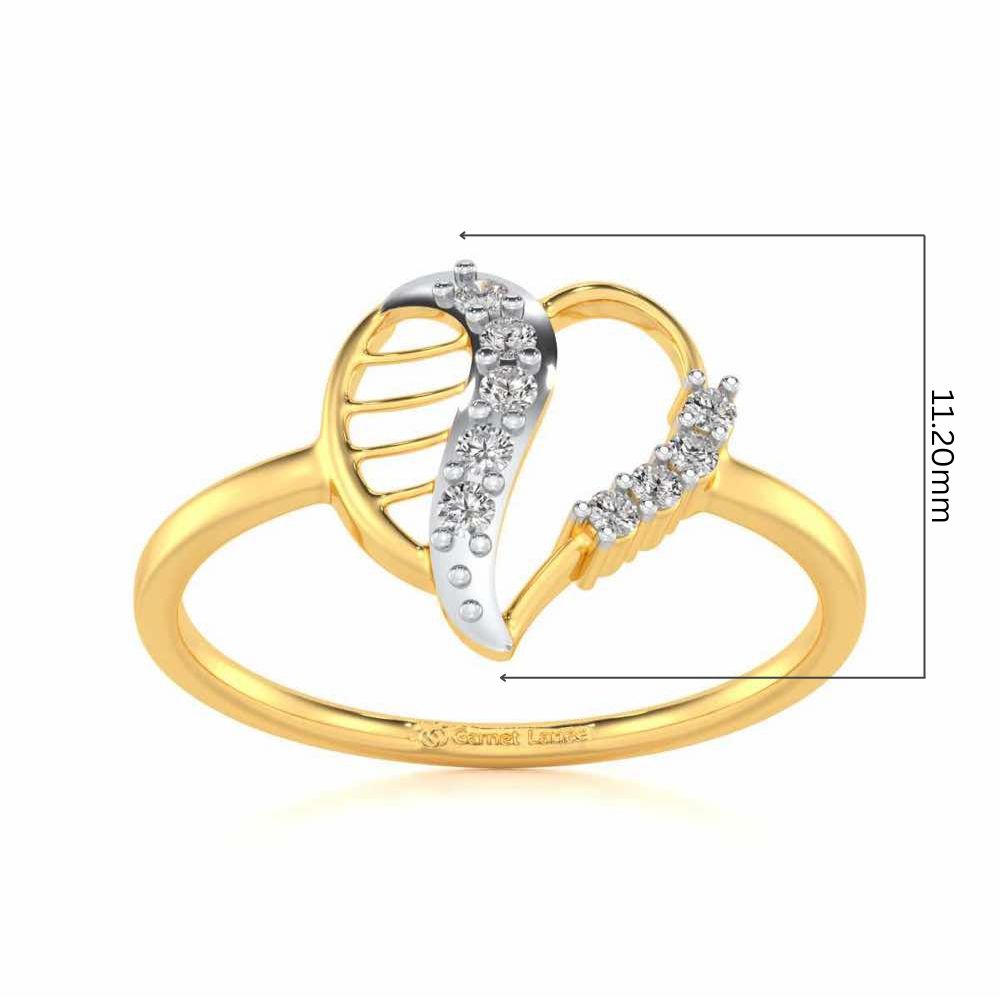 Heart Strings Silver Ring - Yellow Gold - Image 5