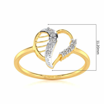 Heart Strings Silver Ring - Yellow Gold - Image 5