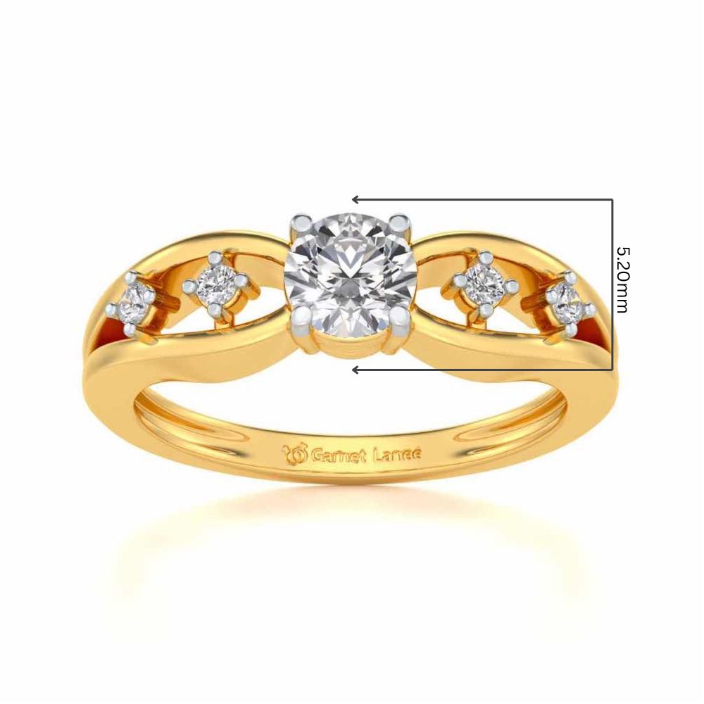 Tsaritsa Solitaire Silver Ring - Yellow Gold - Image 5