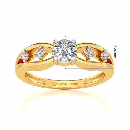 Tsaritsa Solitaire Silver Ring - Yellow Gold - Image 5