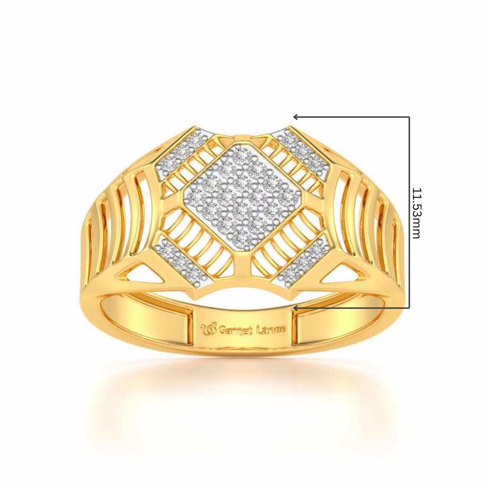 Celestial Shine Silver Ring For Men - Yellow Gold - Image 5