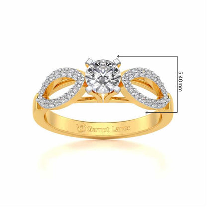Angel Solitaire Silver Ring - Yellow Gold - Image 5