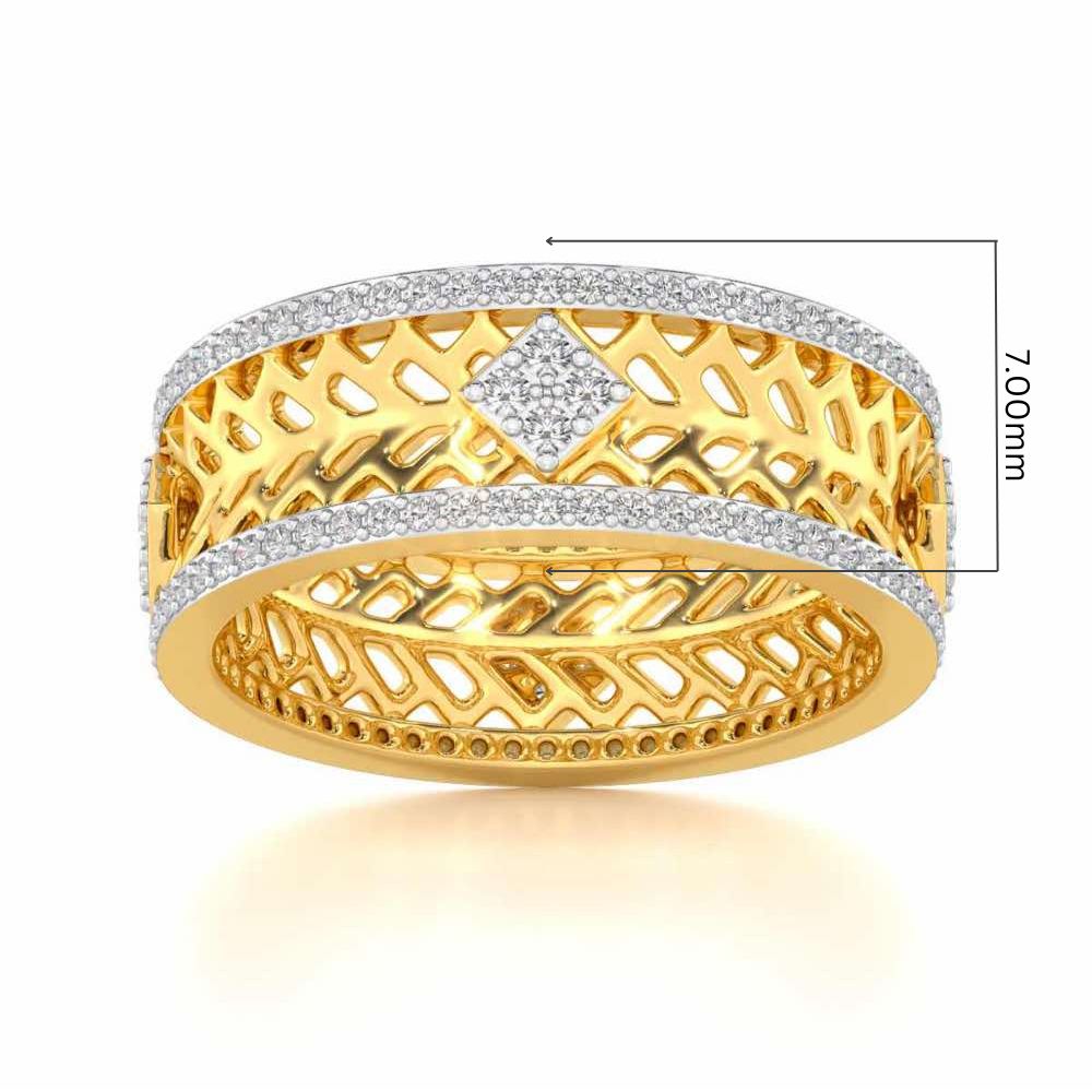 Momentous Glam Silver Band Ring - Yellow Gold - Image 5