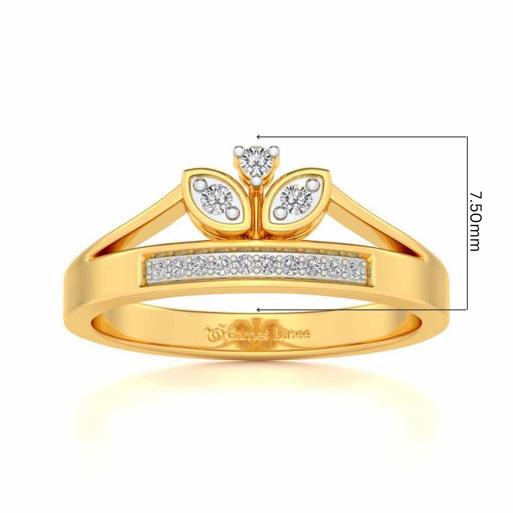 Gauri Silver Ring - Yellow Gold - Image 5