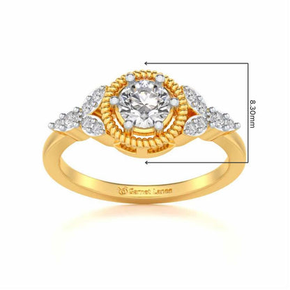 Brandish Solitaire Silver Ring - Yellow Gold - Image 5