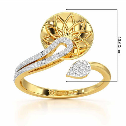 Radiant Flora Silver Ring - Yellow Gold - Image 5