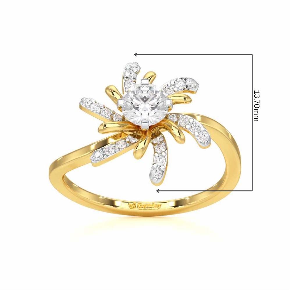Sparkling Orchid Solitaire Ring - Yellow Gold - Image 5