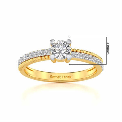 Esteem Solitaire Silver Ring - Yellow Gold - Image 5
