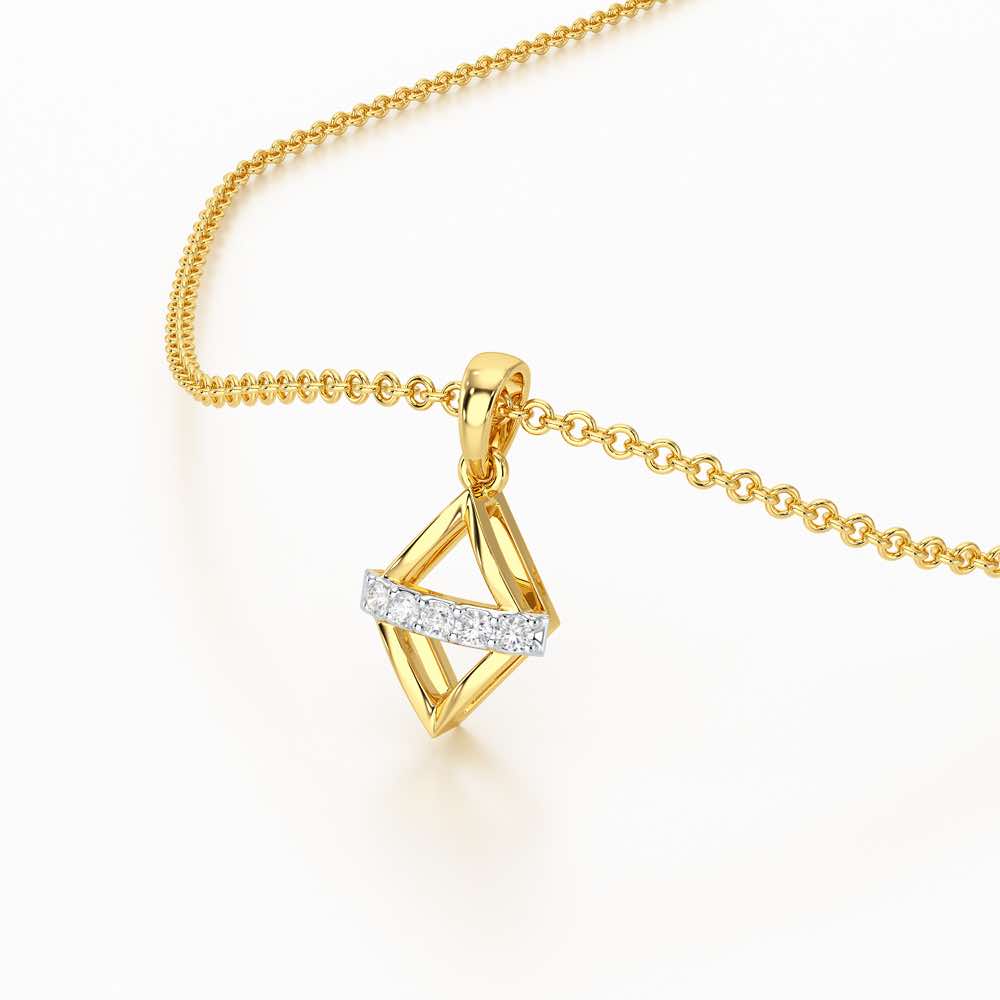 Soft Spark Silver Pendant - Yellow Gold - Image 2