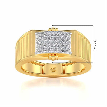 Bulge Silver Ring For Men - Yellow Gold - Image 5