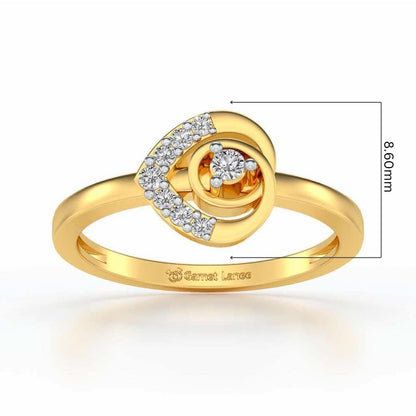 Ahana Silver Ring - Yellow Gold - Image 5