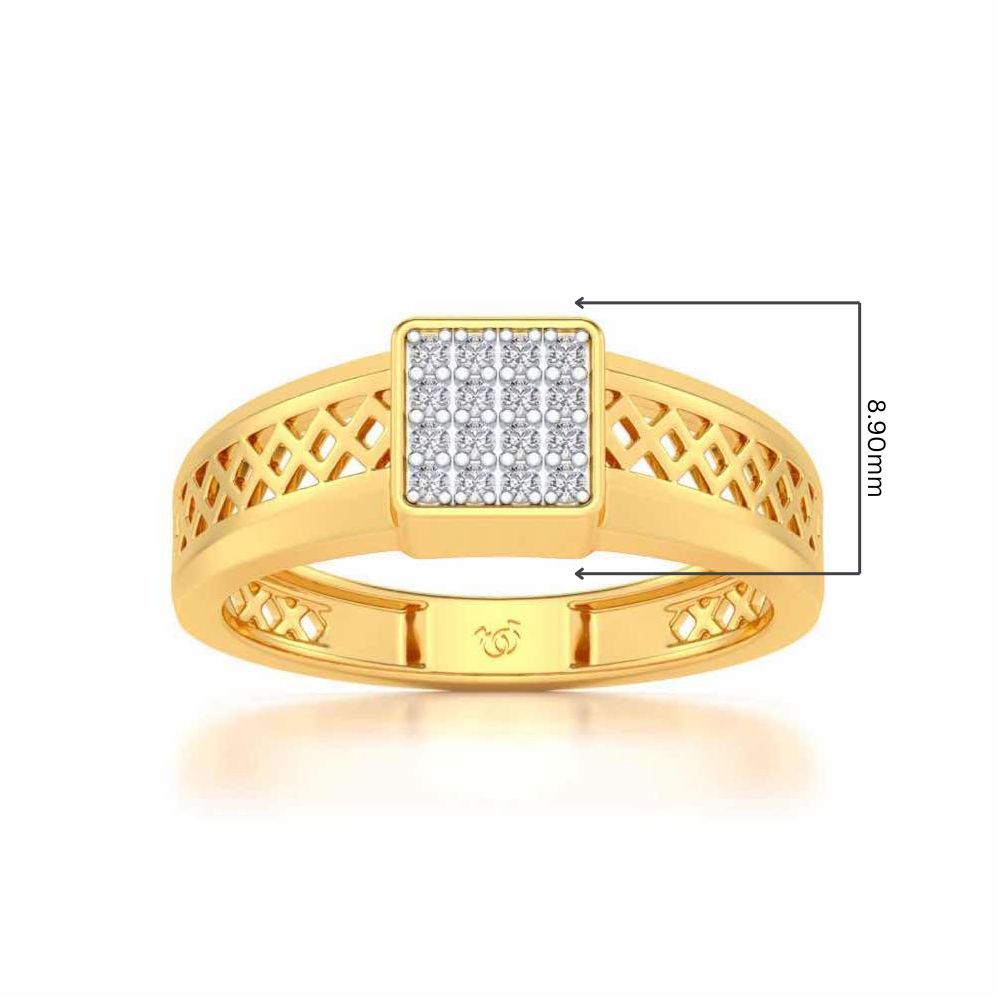 Supreme Lustor Silver Ring For Men - Yellow Gold - Image 5