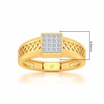 Supreme Lustor Silver Ring For Men - Yellow Gold - Image 5