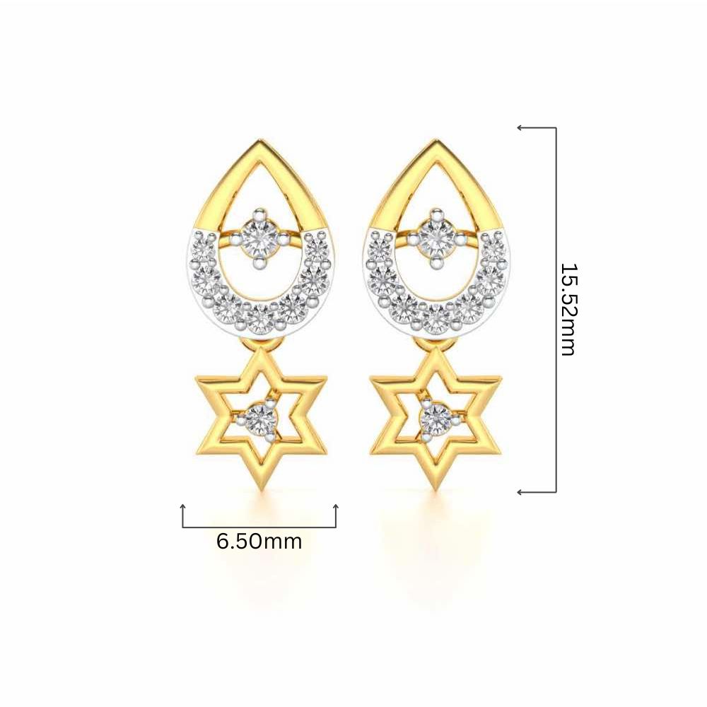 Bala Silver Earrings - Yellow Gold - Image 4
