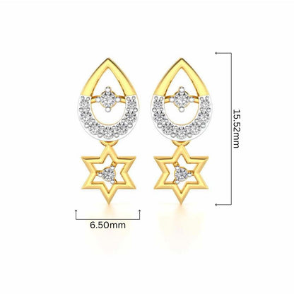 Bala Silver Earrings - Yellow Gold - Image 4