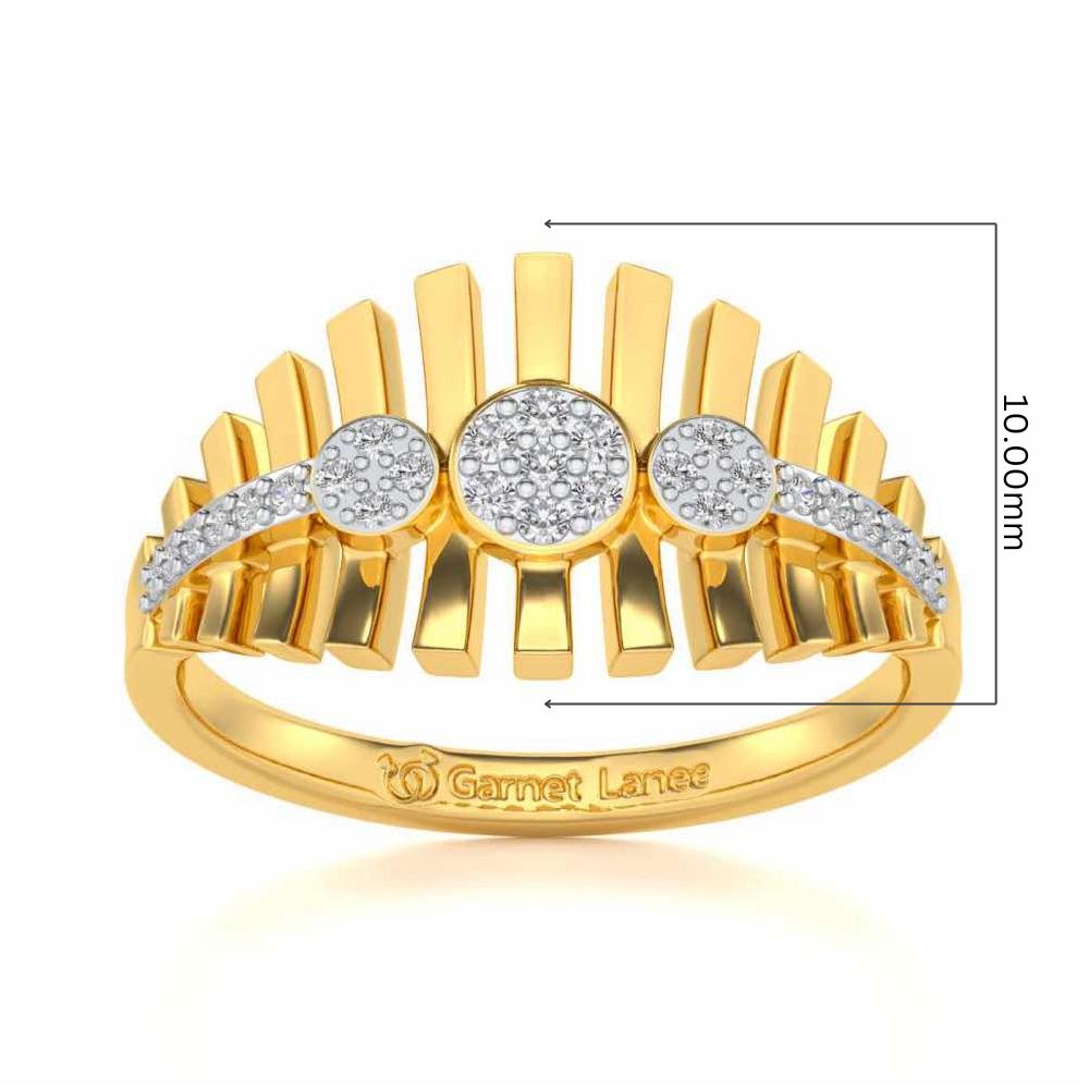 Reverberation Silver Ring - Yellow Gold - Image 5