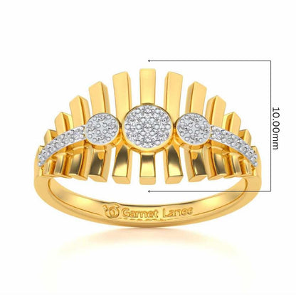 Reverberation Silver Ring - Yellow Gold - Image 5