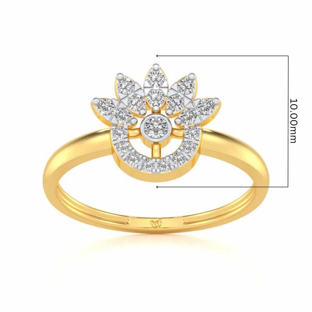 Round Shine Silver Ring - Yellow Gold - Image 5