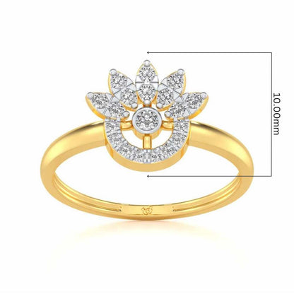 Round Shine Silver Ring - Yellow Gold - Image 5