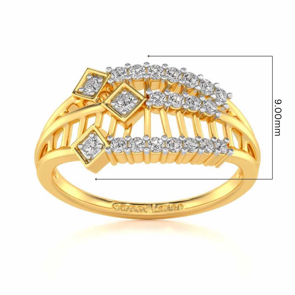 Hearty Mesh Silver Ring - Yellow Gold - Image 5