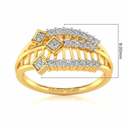 Hearty Mesh Silver Ring - Yellow Gold - Image 5