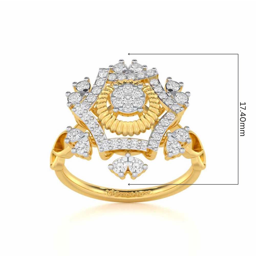 Satin Spark Silver Ring - Yellow Gold - Image 5