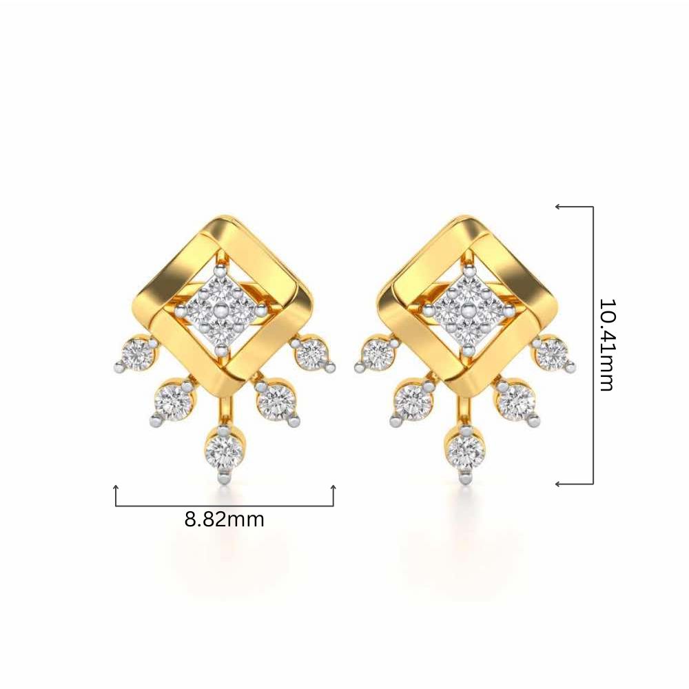 Darsani Silver Earrings - Yellow Gold - Image 4