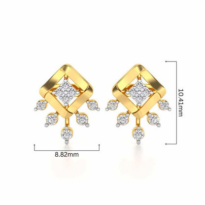 Darsani Silver Earrings - Yellow Gold - Image 4