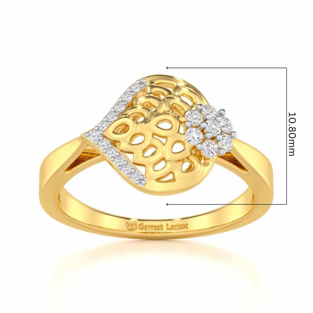 Zareena Glow Silver Ring - Yellow Gold - Image 5