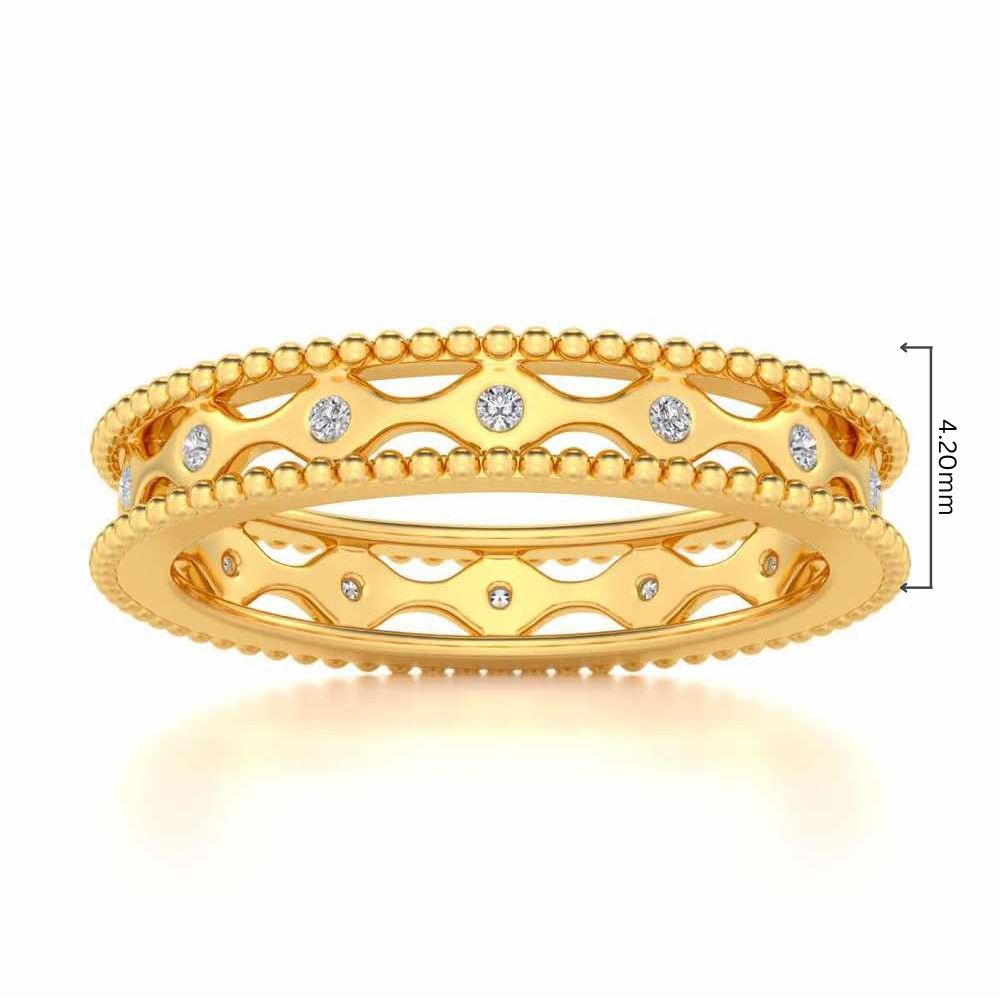 Wavy Shine Silver Band Ring - Yellow Gold - Image 5