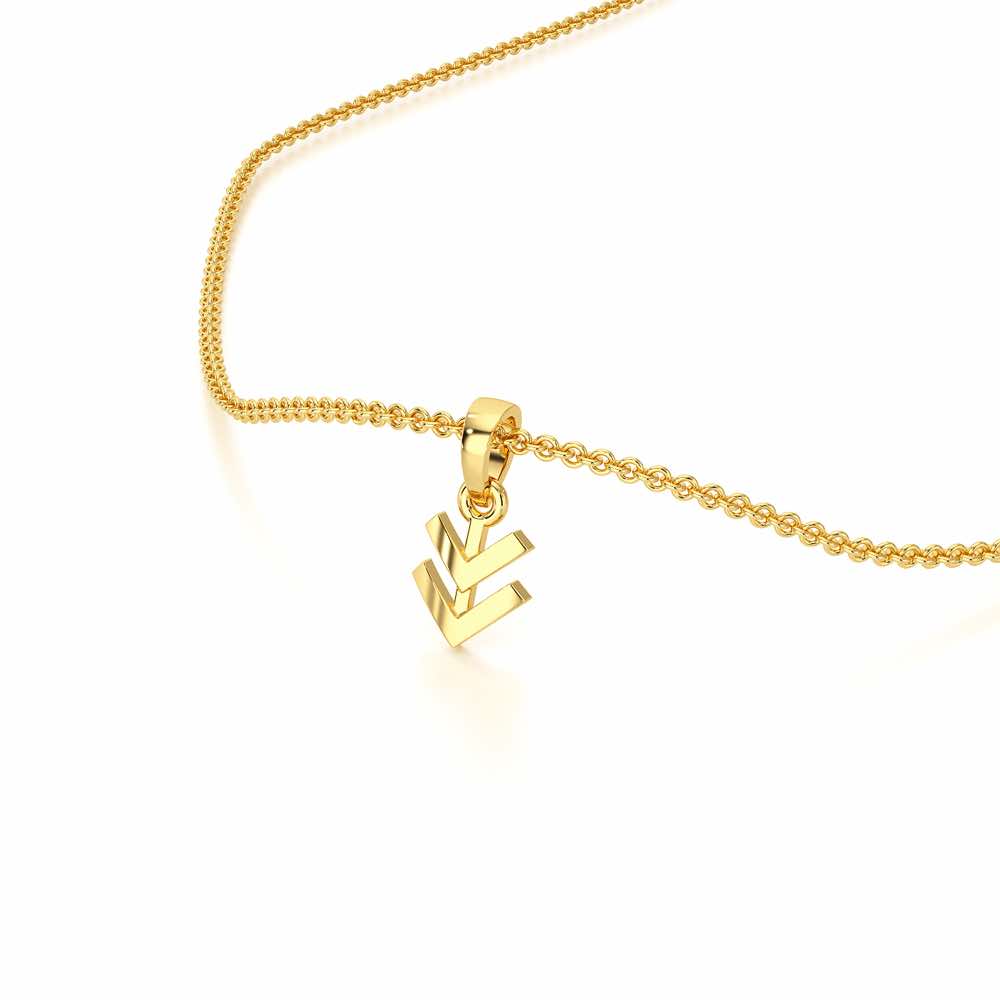 Double Arrow Gold Pendant - Yellow Gold - Image 2
