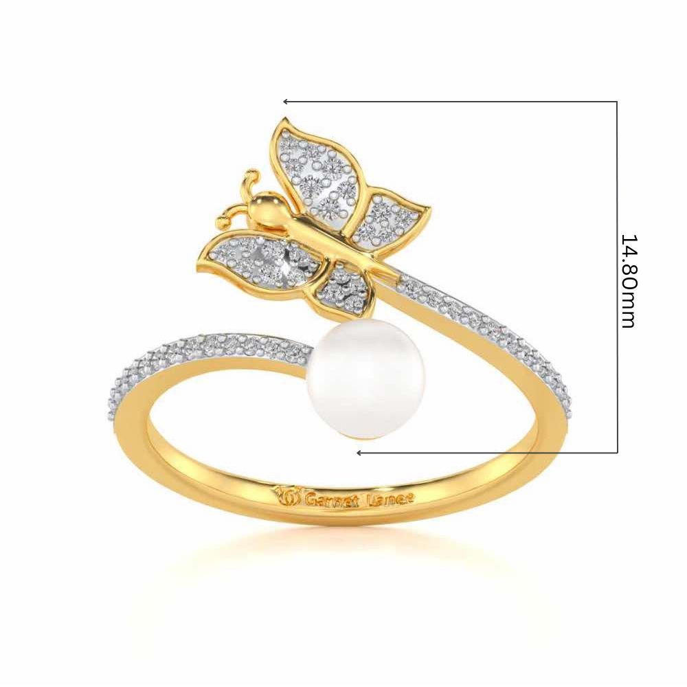 Fresh Wings Silver Pearl Ring - Yellow Gold - Image 5