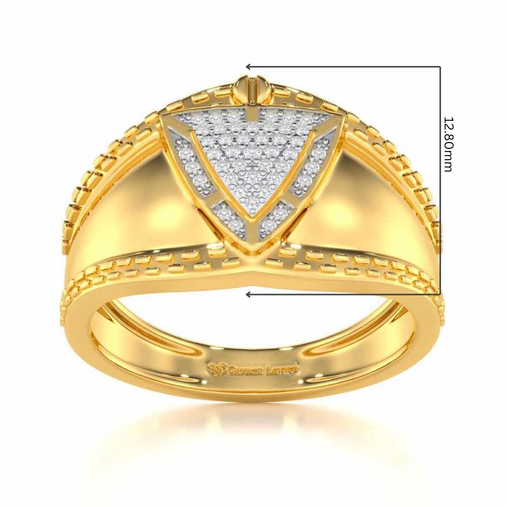 Afsana Silver Ring For Men - Yellow Gold - Image 5