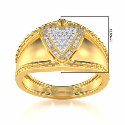 Afsana Silver Ring For Men - Yellow Gold - Image 5