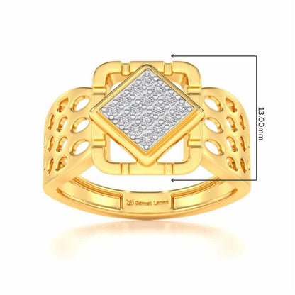 Taavish Silver Ring For Men - Yellow Gold - Image 5