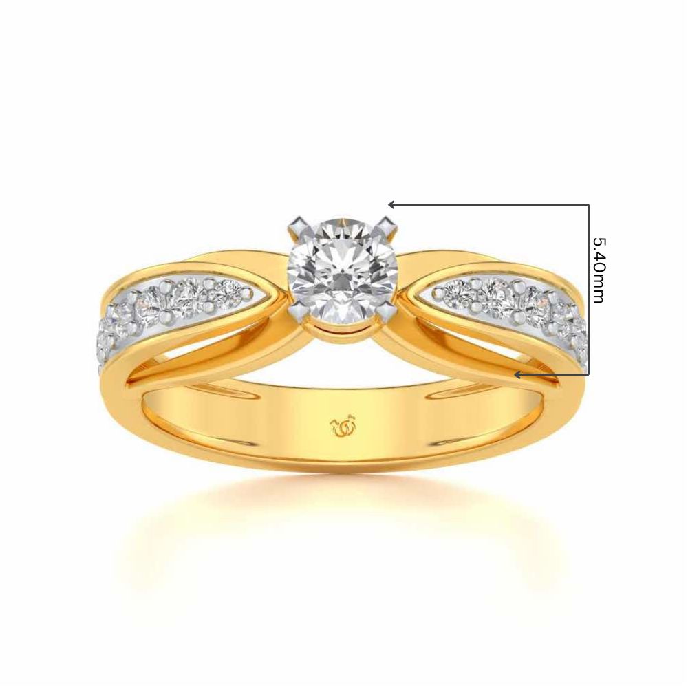 Divine Solitaire Silver Ring - Yellow Gold - Image 5