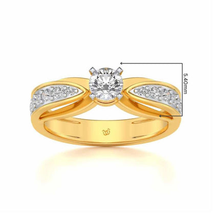 Divine Solitaire Silver Ring - Yellow Gold - Image 5