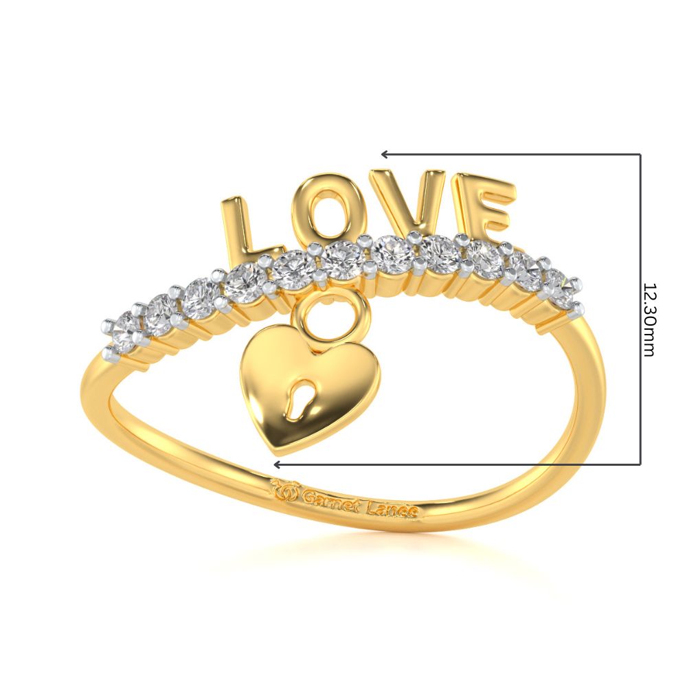 Hang Love Silver Ring - Yellow Gold - Image 2