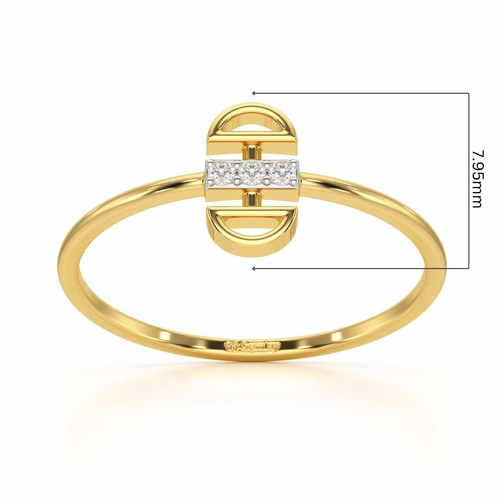 Entrapped Glow Silver Ring - Yellow Gold - Image 5
