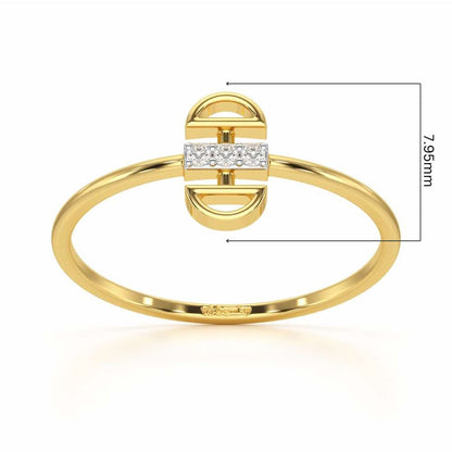 Entrapped Glow Silver Ring - Yellow Gold - Image 5