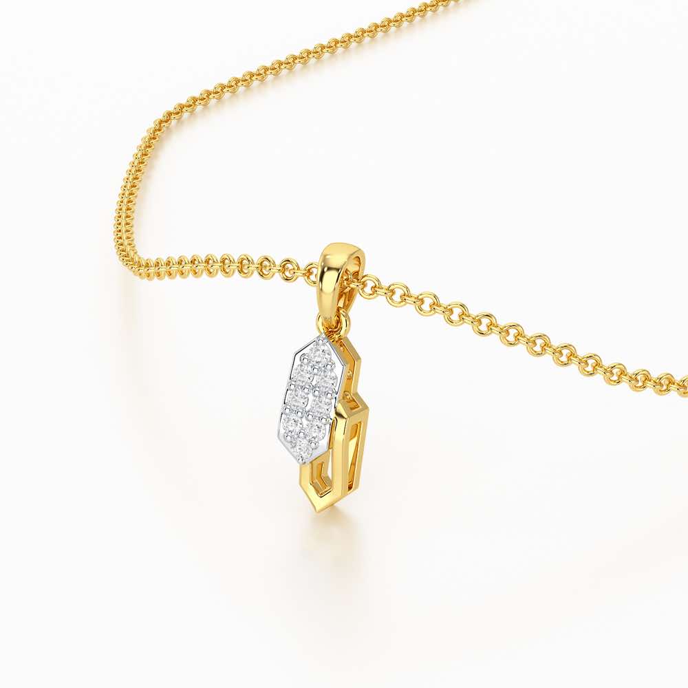 Moonbeam Glow Silver Pendant - Yellow Gold - Image 2