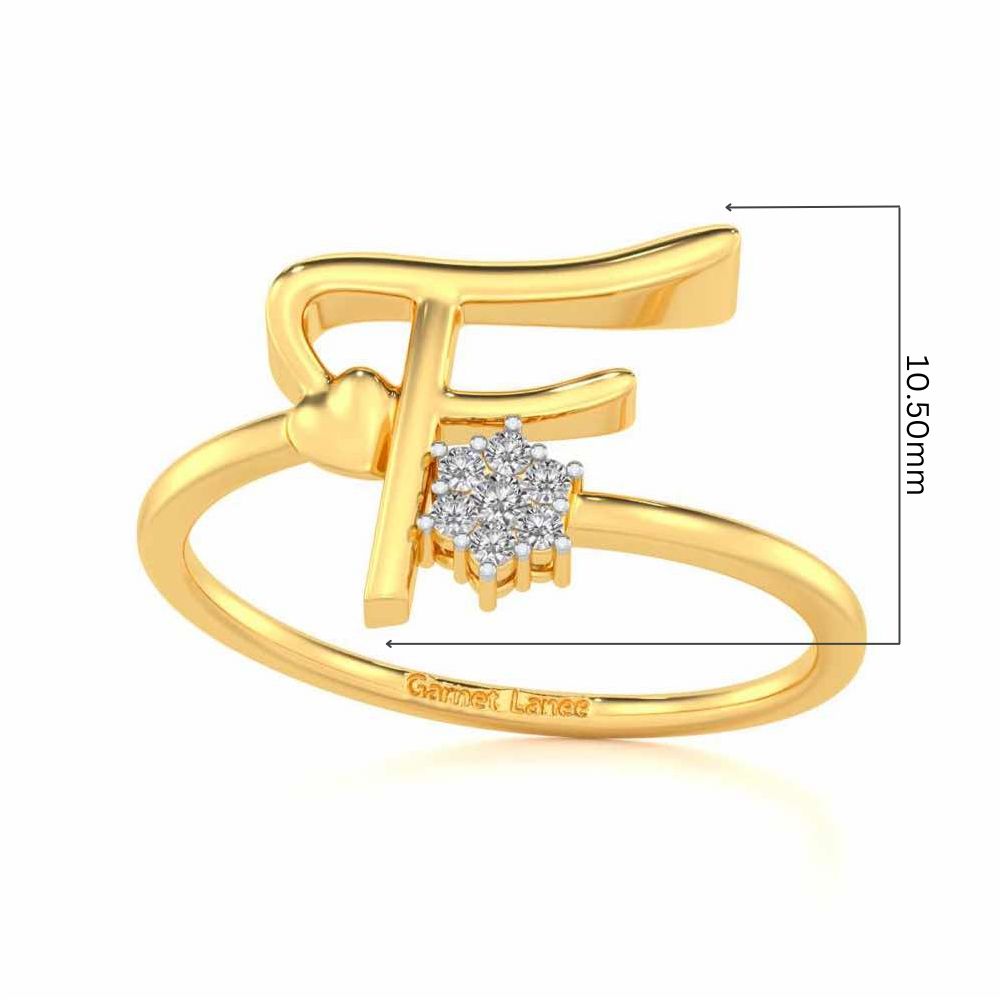 Flora F Silver Ring - Yellow Gold - Image 5