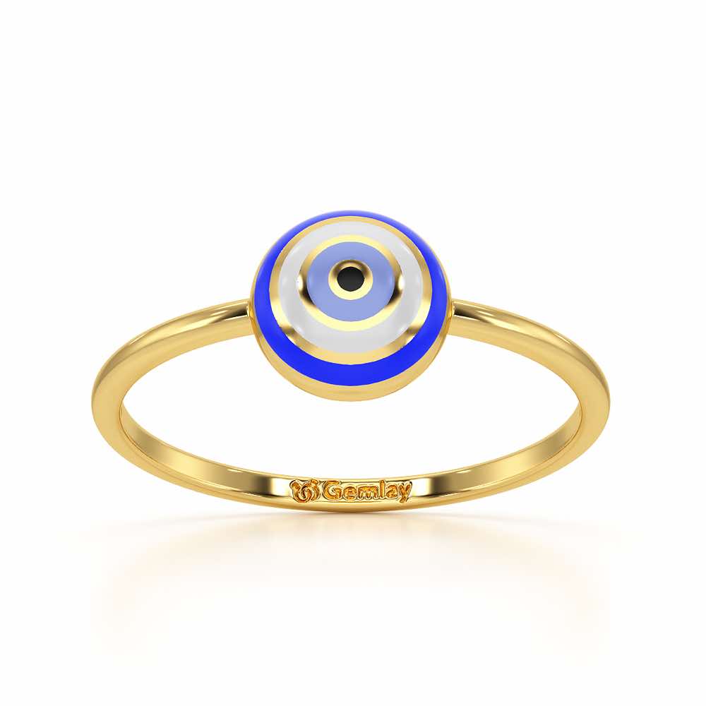 Isolde Evil Eye Silver Ring - Yellow Gold - Image 2